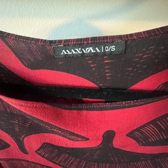 Manaola Red and Black Long Sleeve Dress - Picture 5 of 14